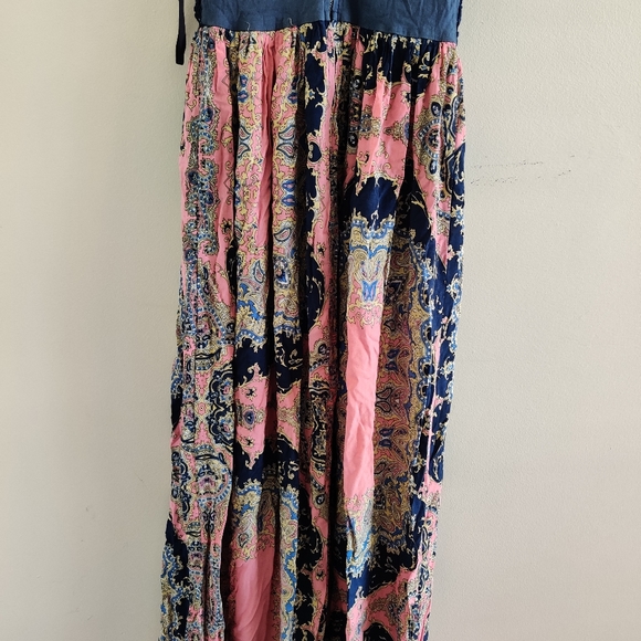 ANGEL BIBA|| CROCHET AND PAISLEY PRINT MAXI DRESS SIZE 10 - Picture 10 of 10